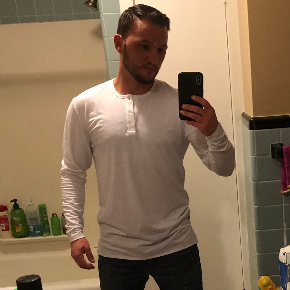 CUTS Split-Hem white long sleeve (medium)
